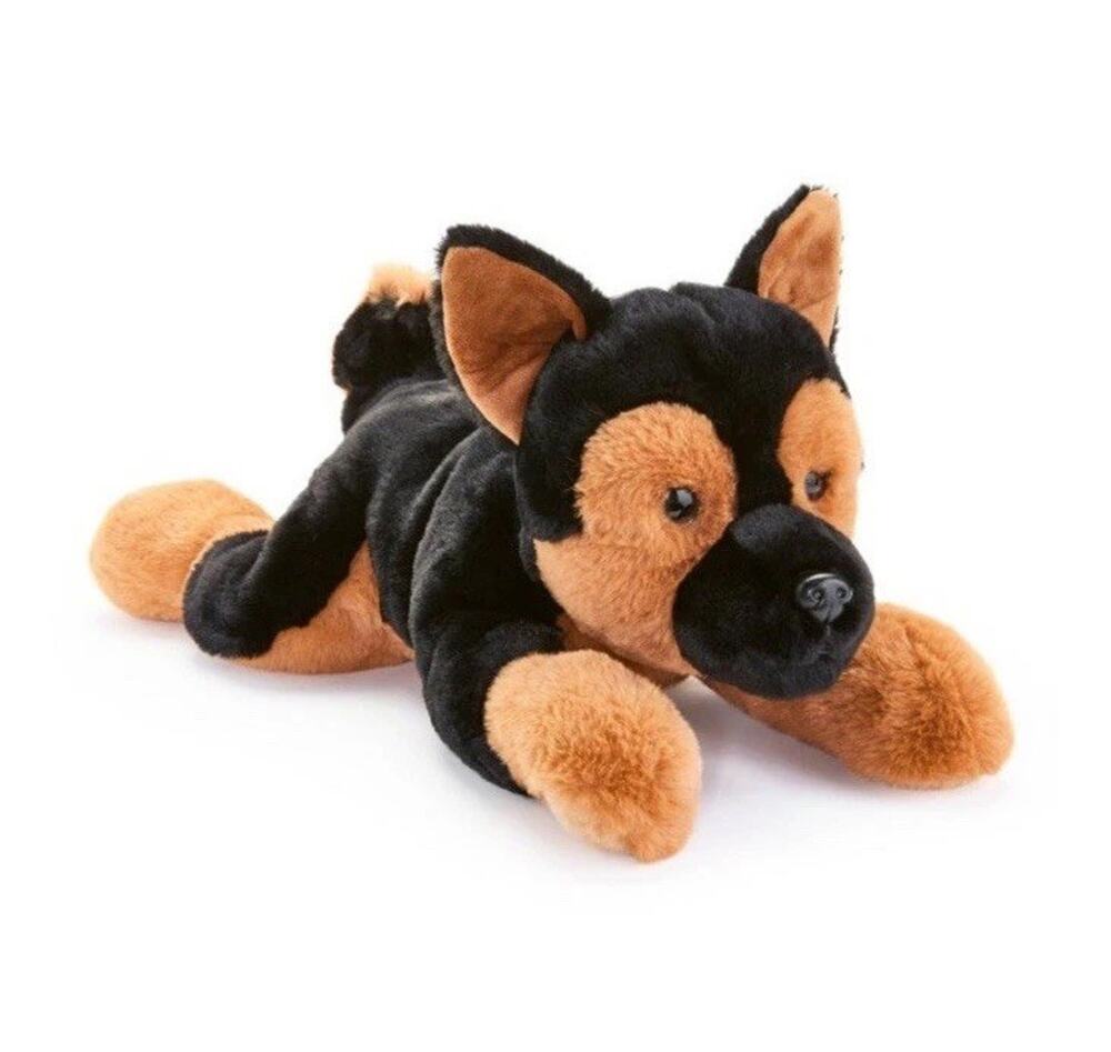 FAO Schwarz 18” Lying Sweet German Shepherd Dog Plush Stuffed Animal Realistic
